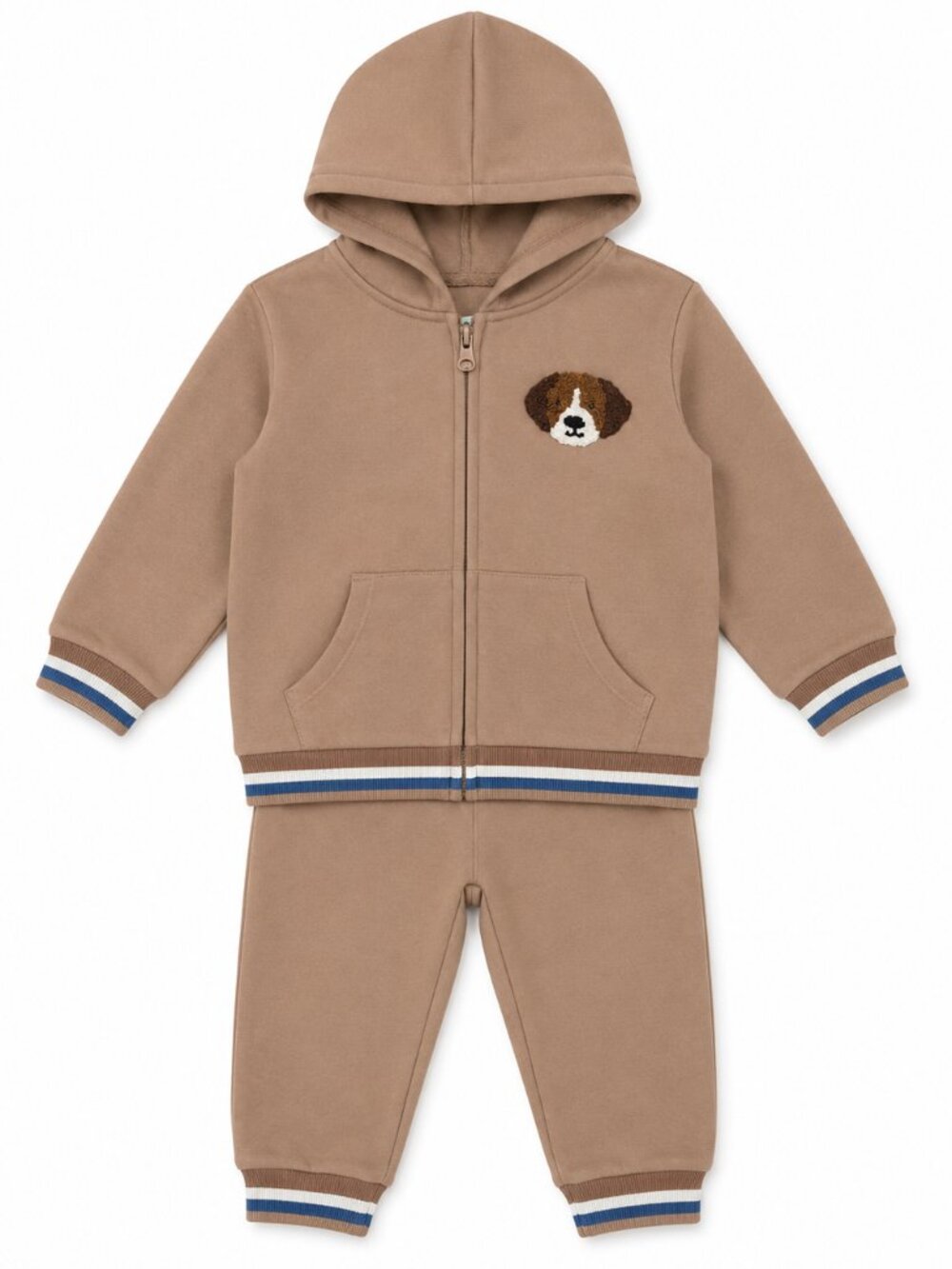 NWT Little Me 2 Piece Toddler Boy Jogger Set 24 Months Dog Applique Hoodie